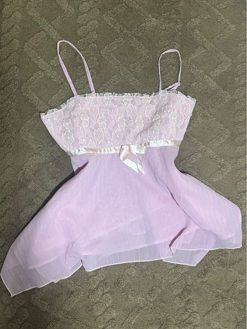 vintage pink lace bow top (Category: Others Tops) located in Tuguegarao City. Submitted by noellestyles (Listing ID 1411359987, Image 3). Description: FREE SF AROUND LUZON fits small - medium! very nice in actual perfect for coquette girlies 🎀 has zipper closure in the side can give discount for sure buyer!!! dm for when worn ⛲️🔆 🏷️ vintage coquette top pink top zara h&m cotton on vintage top lace top.