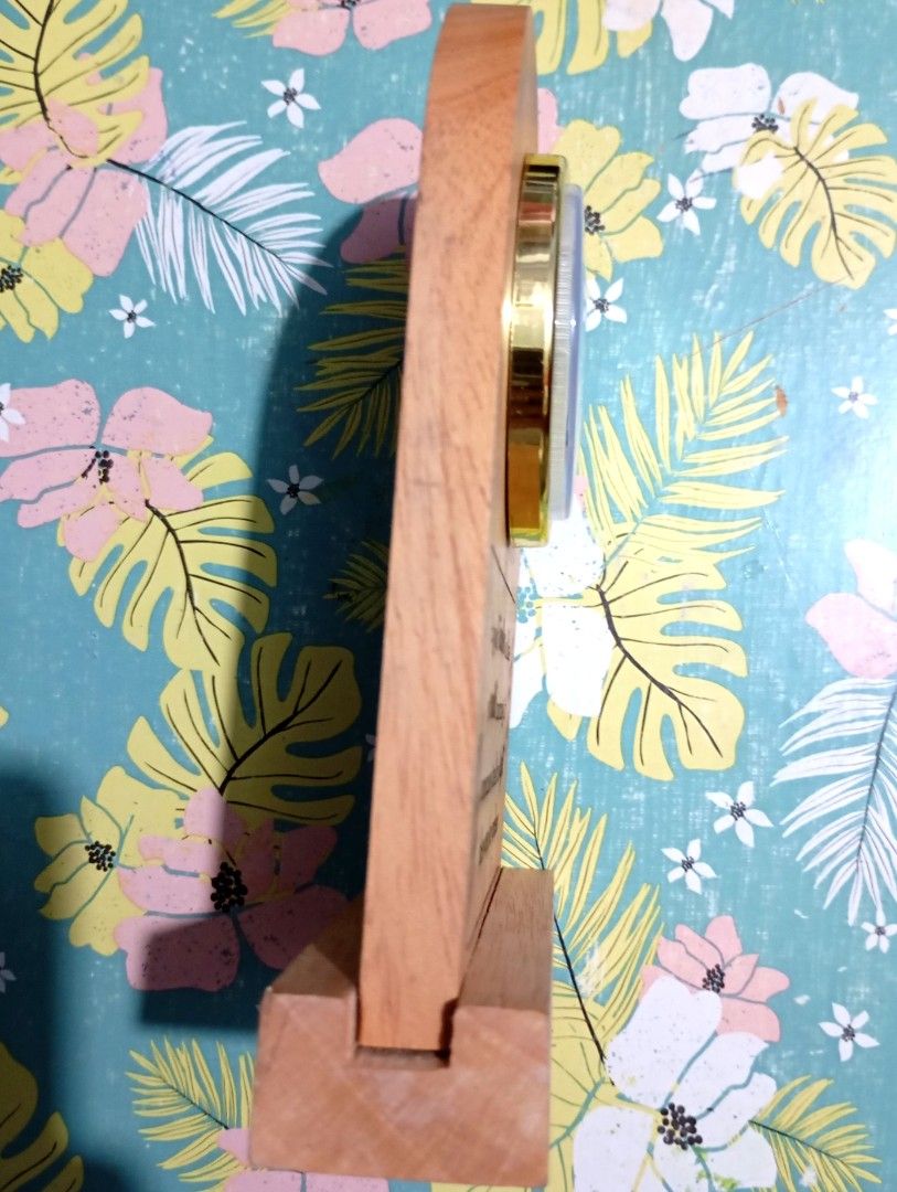 Wood Teachers Clock Gift (Category: Gift Baskets & Hampers) located in Quezon City. Submitted by an.marie (Listing ID 1411272186, Image 3). Description: - Wooden teacher's clock. - Features a classic design with Roman numerals. - Includes an inspirational quote. - Made of wood. - Brandnew .