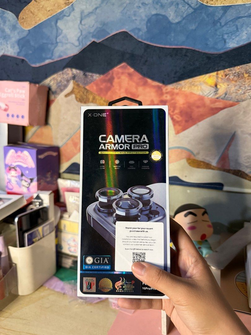 X-ONE CAMERA LENS PROTECTOR FOR 16 PRO MAX (Category: Cases & Sleeves) located in Quezon City. Submitted by cinnabutteroll (Listing ID 1411342296, Image 1). Description: X-ONE CAMERA LENS PROTECTOR FOR 16 PRO MAX • used once, still sticky • comes with original packaging and inclusions .