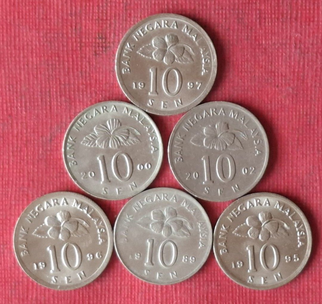 268馬來西亞各年代10仙錢幣（6枚合拍，保真，品相良好）。, 書籍、休閒與玩具, 收藏、紀念品, 錢幣、紙鈔在旋轉拍賣