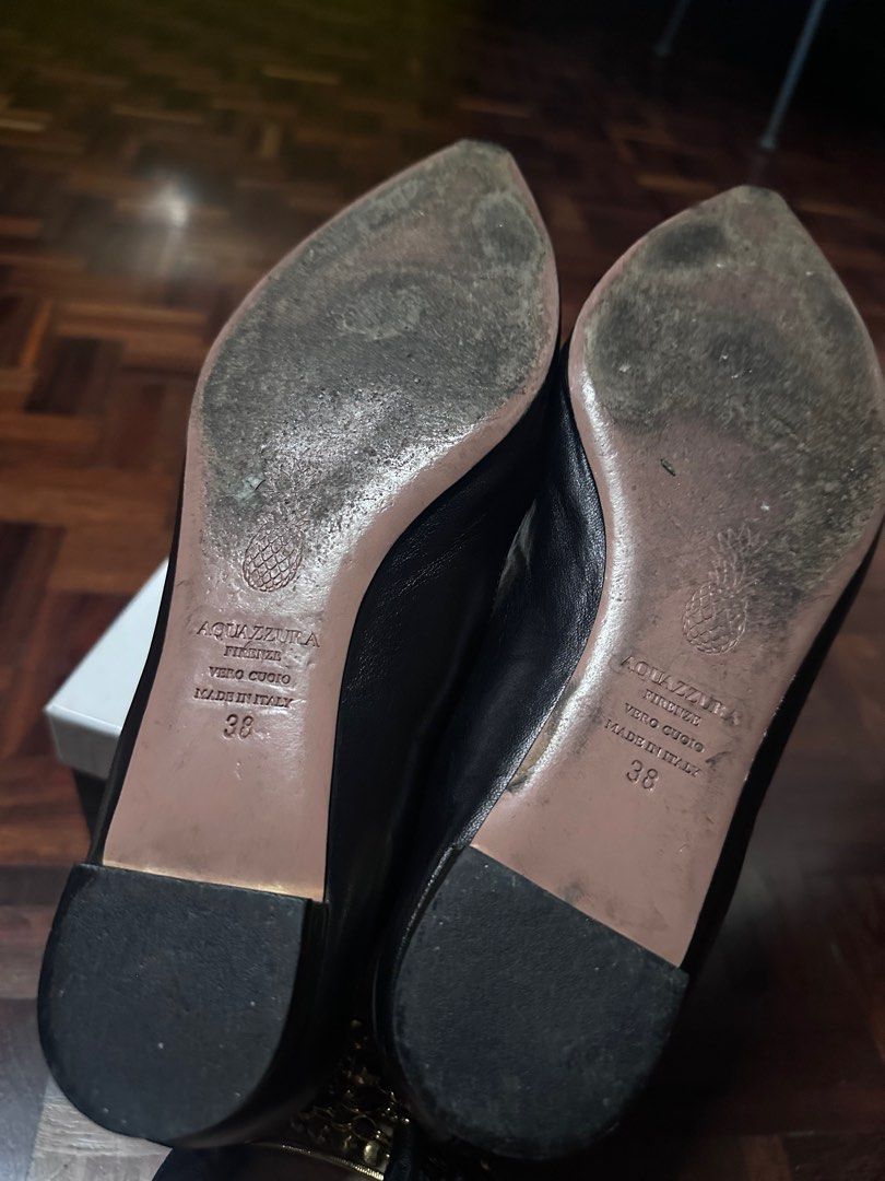 Aquazzura Forever Marilyn Flat - Black (Category: Flats & Sandals) located in Pasay City. Submitted by earlgo (Listing ID 1411545161, Image 3). Description: - Aquazzura Forever Marilyn flats - Color: Black - Size: 38 - Design: Pointed toe with tassel heel detail - Includes: Original box and dust bag - Made in Italy.