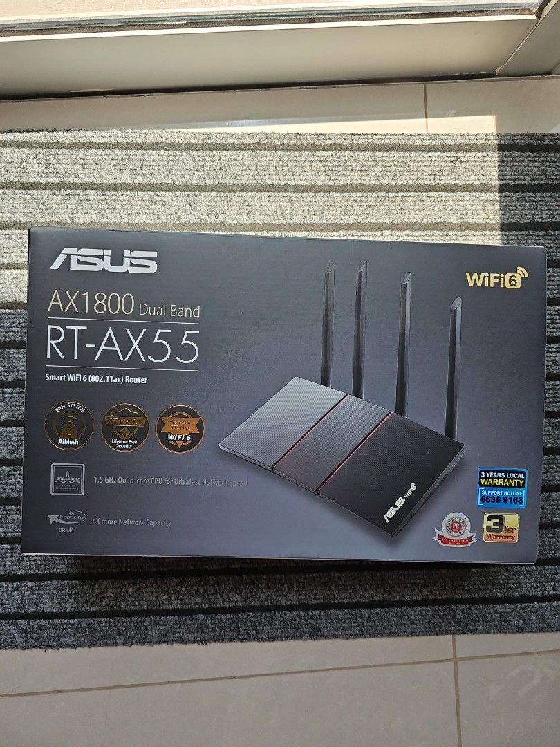 ASUS RT-AX55 AX1800 Dual Band WiFi 6 Router, Computers & Tech, Parts ...