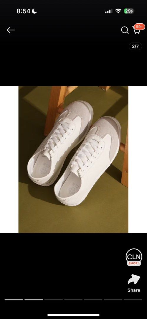 CLN White Sneakers (Category: Sneakers) located in Manila. Submitted by jaydeclutter (Listing ID 1411565897, Image 1). Description: - CLN white sneakers - White body with light grey toe cap .