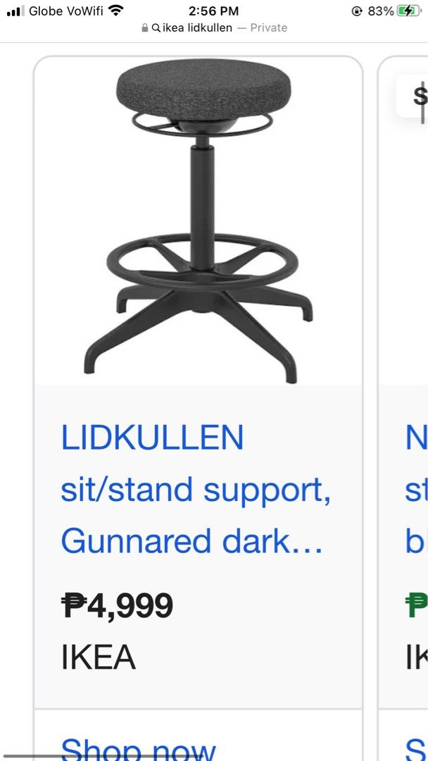 Ikea Lidkullen sit standing chair (Category: Chairs) located in Rizal. Submitted by igarette (Listing ID 1411507174, Image 1). Description: .