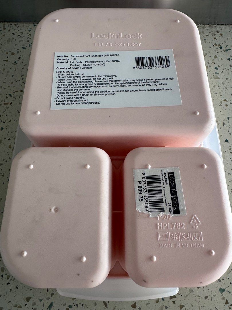 LocknLock 3-Compartment Lunch Box (Category: Food Organization & Storage) located in Manila. Submitted by decluterthings888 (Listing ID 1411516281, Image 2). Description: .