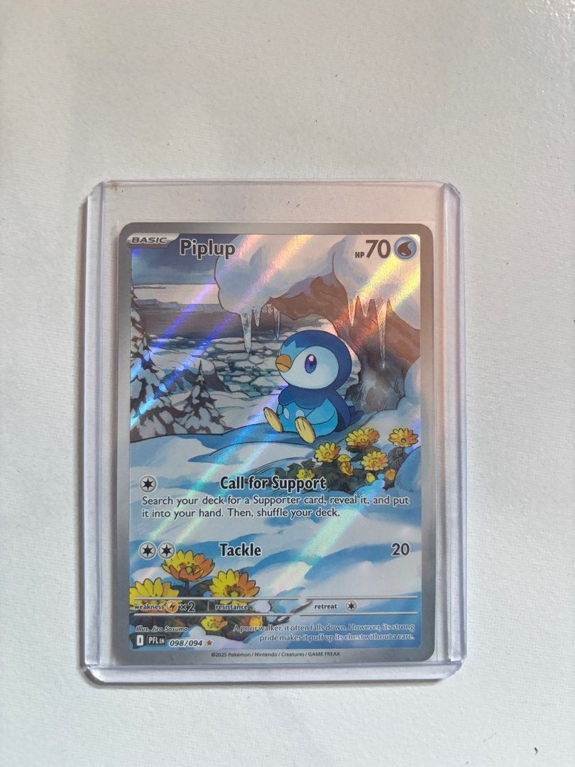 piplup rare card Piplup Full Art Secret Rare Cosmic Eclipse 239/236, NM Pokemon Card