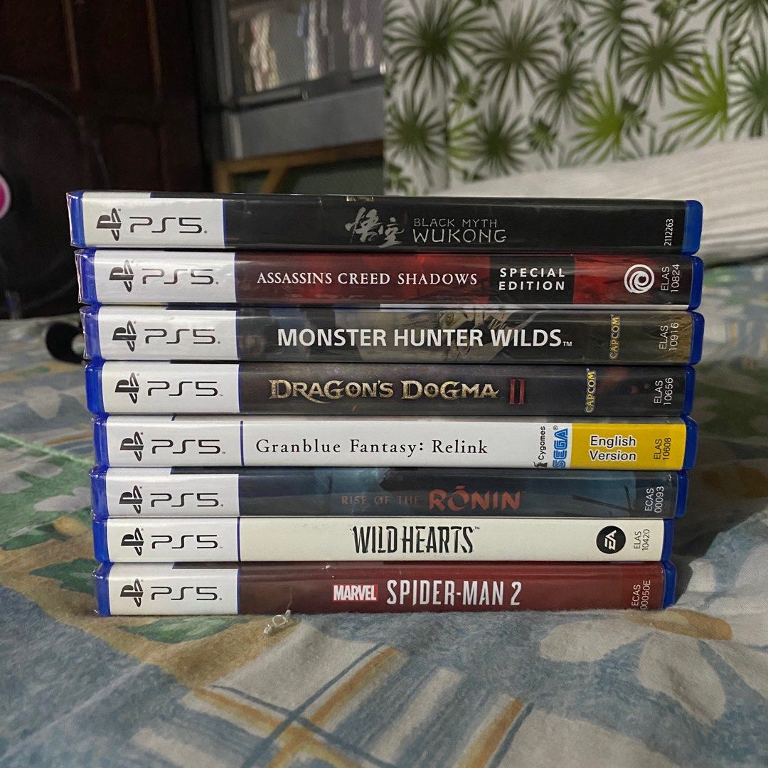 PS5 Games For Sale (Category: PlayStation) located in Marikina City. Submitted by ellies.mnl (Listing ID 1411555817, Image 2). Description: Wukong 2.2k Assassins creed shadows 2k ‼️SOLD‼️ Monster Hunter wilds 1.6k Spiderman 2 1.6k‼️SOLD‼️ Rise if the ronin 1.4k Dragons dogma 1.2k Grandblue fantasy 1.1k Wild hearts 1.1k RFS: Going Digital.