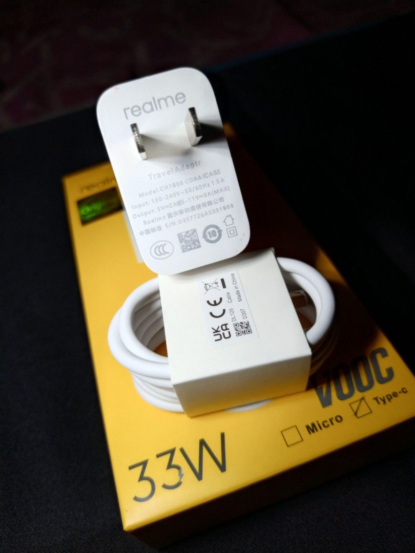 Realme 33watts Supervooc Fast Charger 100% (Category: Chargers & Cables) located in Manila. Submitted by mfsm_finds.shop (Listing ID 1411550800, Image 2). Description: .