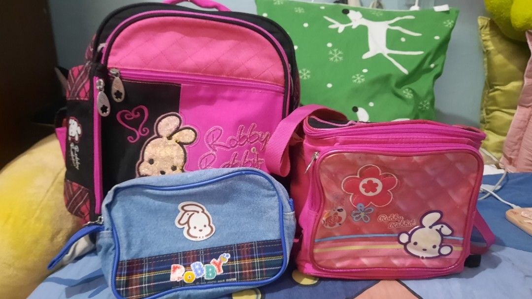 Robby rabbit backpack (Category: Backpacks) located in Caloocan City. Submitted by maxineshop (Listing ID 1381496154, Image 1). Description: gcu size: 14inches grade 1 to 2.