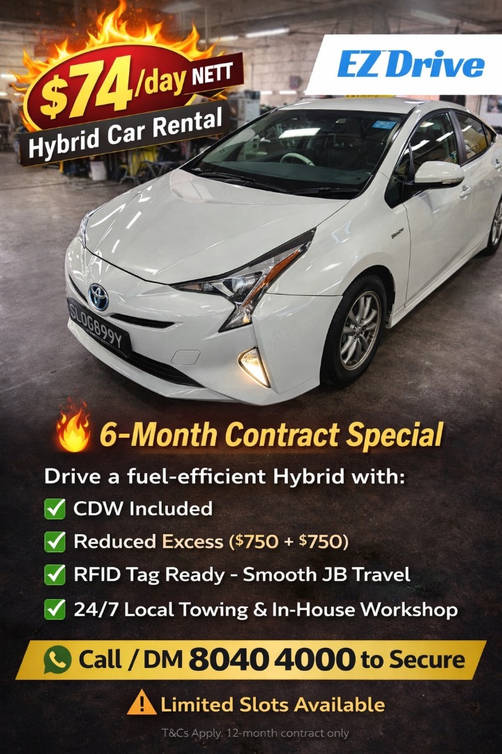 Toyota Prius Hybrid Car Rental PHV 74/Day Nett, Cars, Car Rental on ...