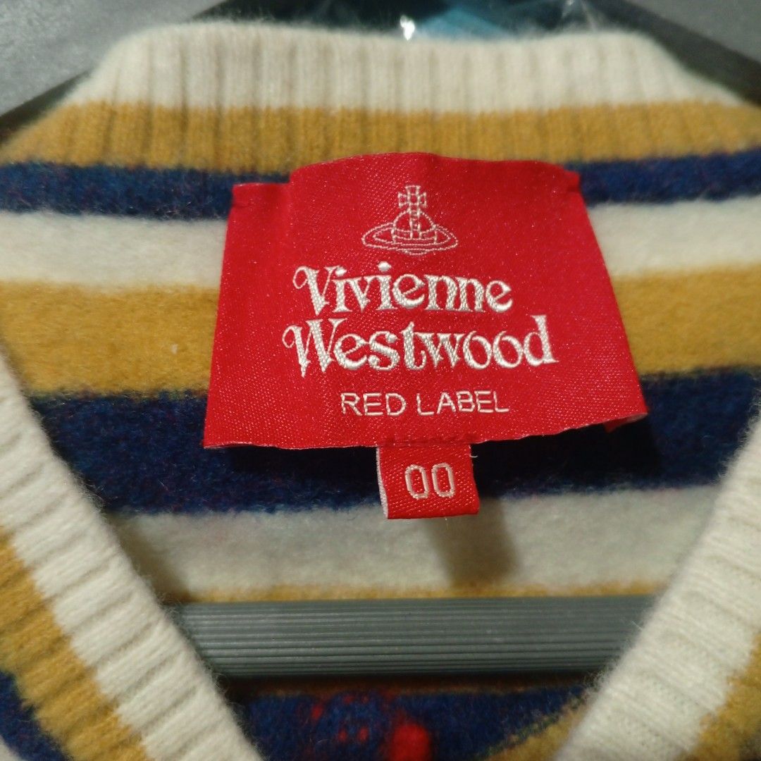 VIVIENNE WESTWOOD (Category: Luxury Apparel) located in Baguio. Submitted by cc1516 (Listing ID 1411541515, Image 3). Description: -Authentic Vivienne Westwood -Crewneck, Striped sweater -Iconic Red Orb Logo on the front.