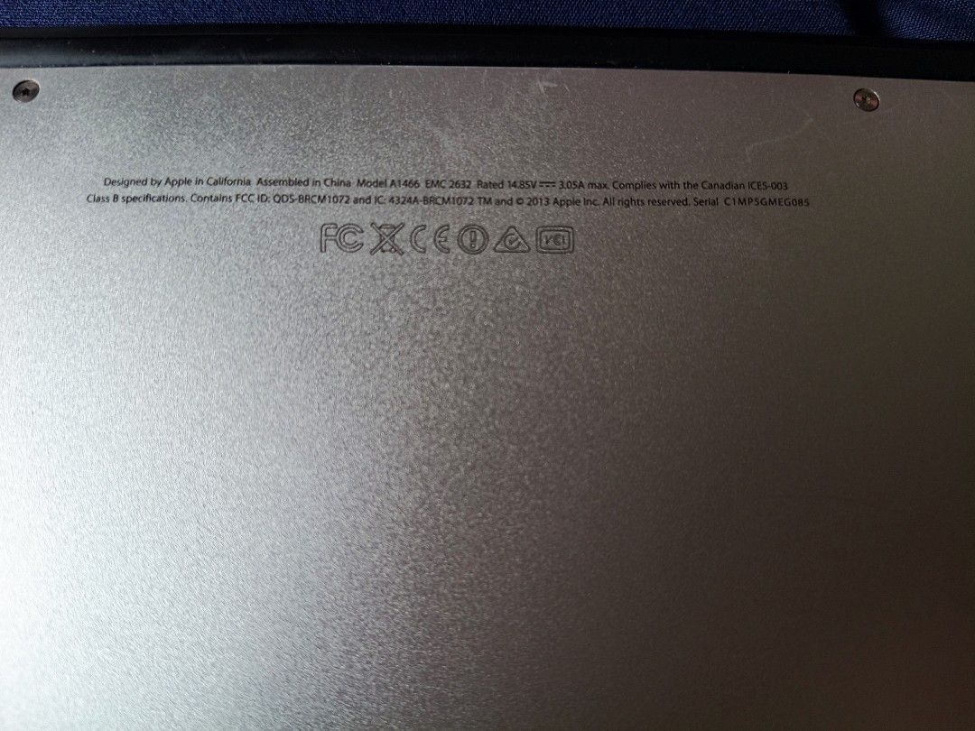 Apple MacBook Air A1466 (Category: Laptops & Notebooks) located in Manila. Submitted by swifteagle.4ccc4b (Listing ID 1411729306, Image 2). Description: - Apple MacBook Air A1466 - Silver finish - Screen displaying a YouTube video - Designed by Apple in California - Assembled in China Issues -Battery Life .