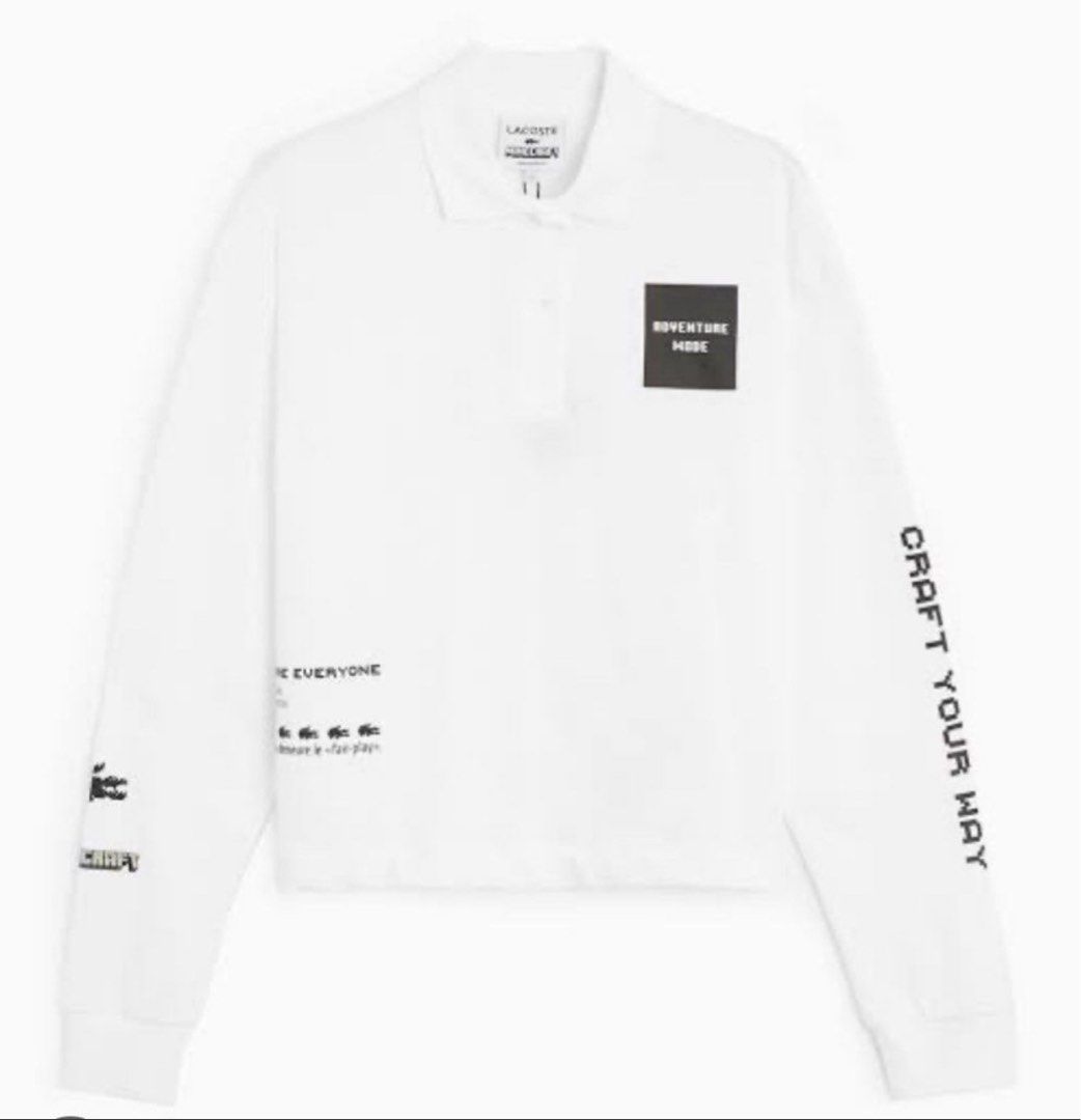 Authentic Lacoste Live x Minecraft Oversized Cotton shirt (Category: Luxury Apparel) located in Valenzuela. Submitted by simplyolive85 (Listing ID 1411718013, Image 1). Description: Authentic Women’s Lacoste L!VE x Minecraft Oversized Cotton Polo Shirt. Size 38 M ( best fit L-XL).
