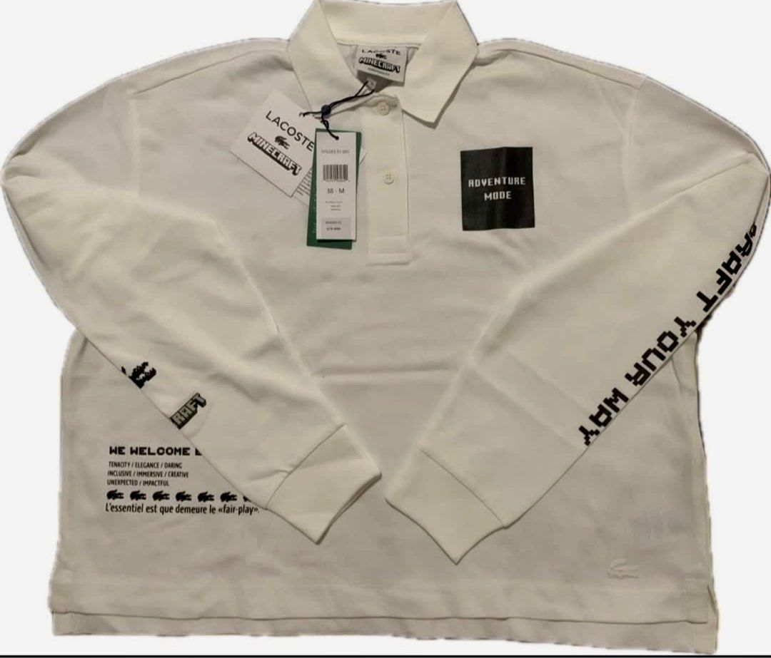 Authentic Lacoste Live x Minecraft Oversized Cotton shirt (Category: Luxury Apparel) located in Valenzuela. Submitted by simplyolive85 (Listing ID 1411718013, Image 3). Description: Authentic Women’s Lacoste L!VE x Minecraft Oversized Cotton Polo Shirt. Size 38 M ( best fit L-XL).