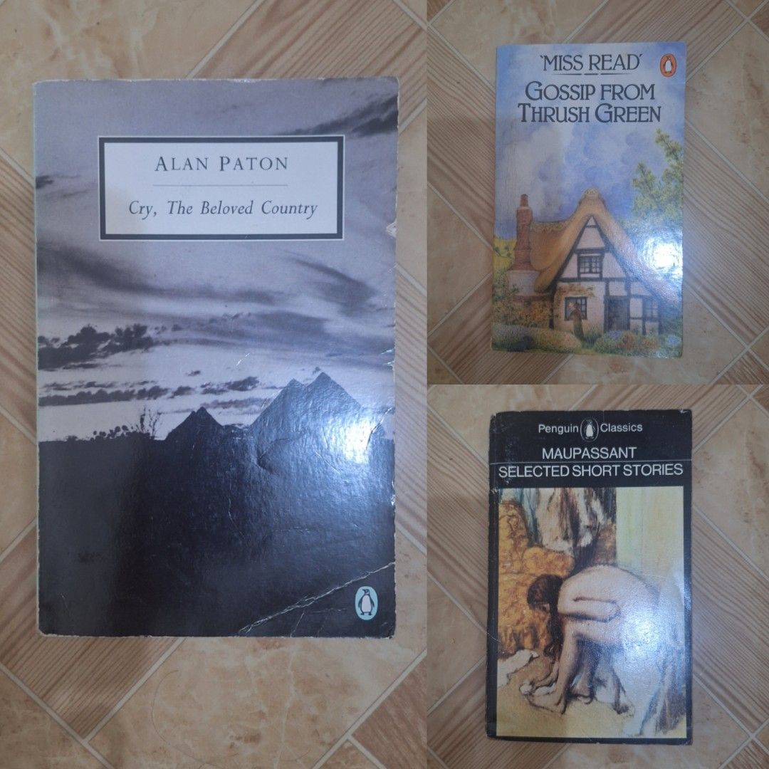 Classic Books Bundle (Category: Storybooks) located in Manila. Submitted by kittybythewindow (Listing ID 1411716987, Image 1). Description: Penguin Classics: • Cry, the Beloved Country by Alan Paton • Selected Stories by Guy de Maussapant • Gossip from Thrush Green by Miss Read Location: SJDM, Bulacan MOP: Gcash MOD: J&T.