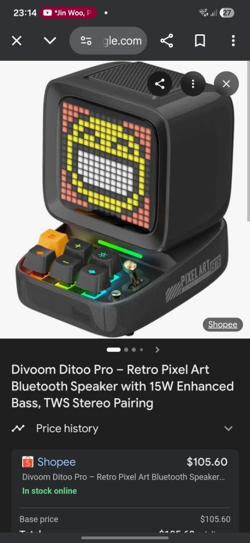 Divoom Ditoo Pro - Retro Pixel Art Bluetooth Speaker