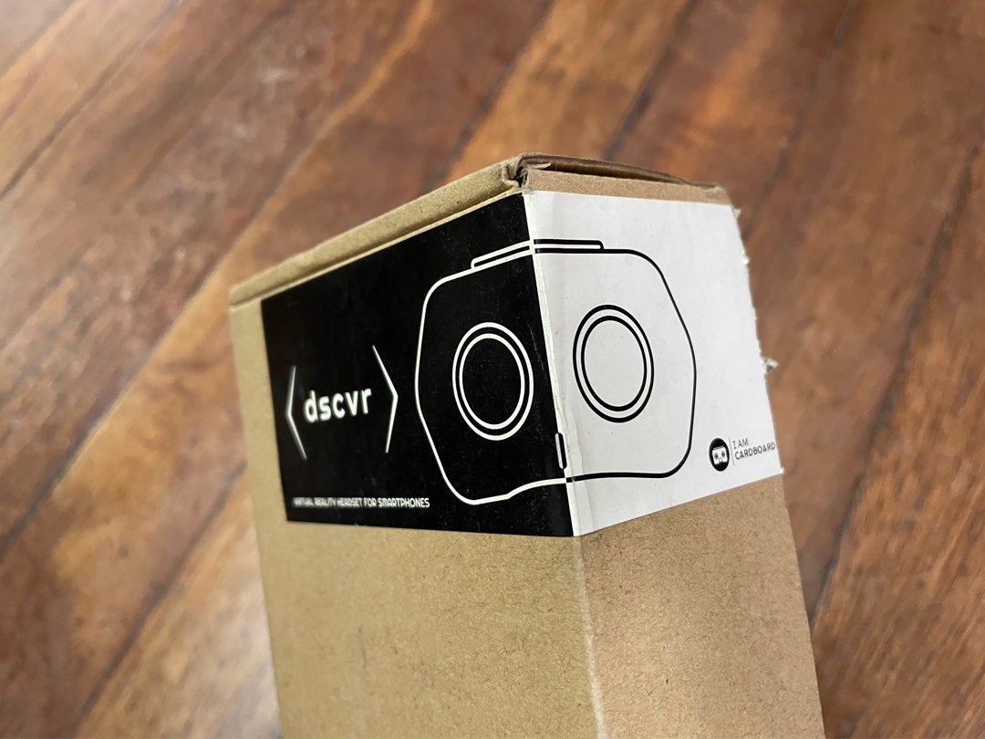 I AM Cardboard dscvr VR Headset (Category: Virtual Reality) located in Manila. Submitted by iamspicy (Listing ID 1411658566, Image 1). Description: Buy at least 2 items to get discount. Payment first. Shipping fee shouldered by Buyer. No meetups. - Compatible with most iOS and Android smartphones (4-6 inch displays). - Features a spring-loaded, extending chassis. - Equipped with 34mm lenses. - Includes conductive input for interaction. - Comes wi