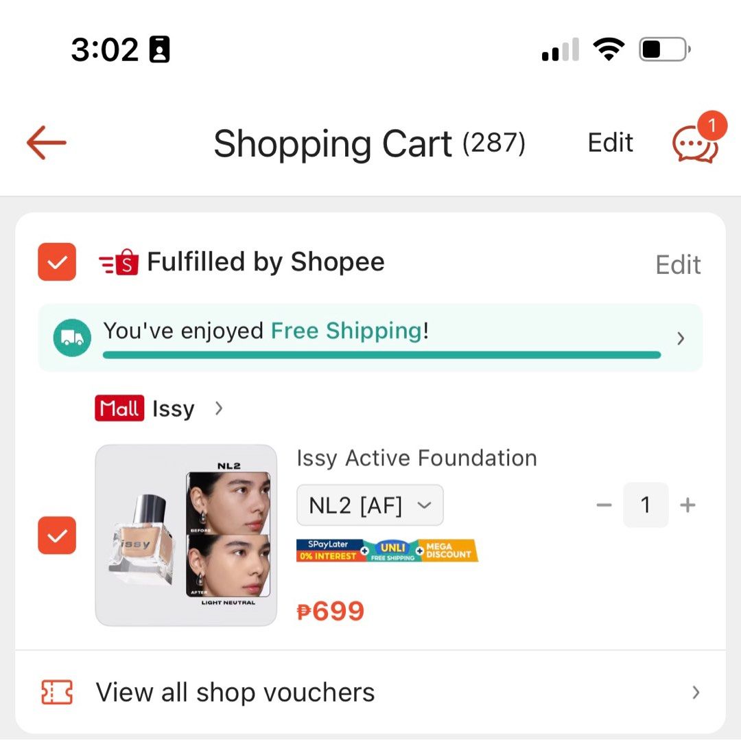 Issy & Co. Active Foundation Shade NL2 (Category: Makeup) located in Quezon City. Submitted by rialynbcg (Listing ID 1411671037, Image 3). Description: More than half full Bought last January 2025.