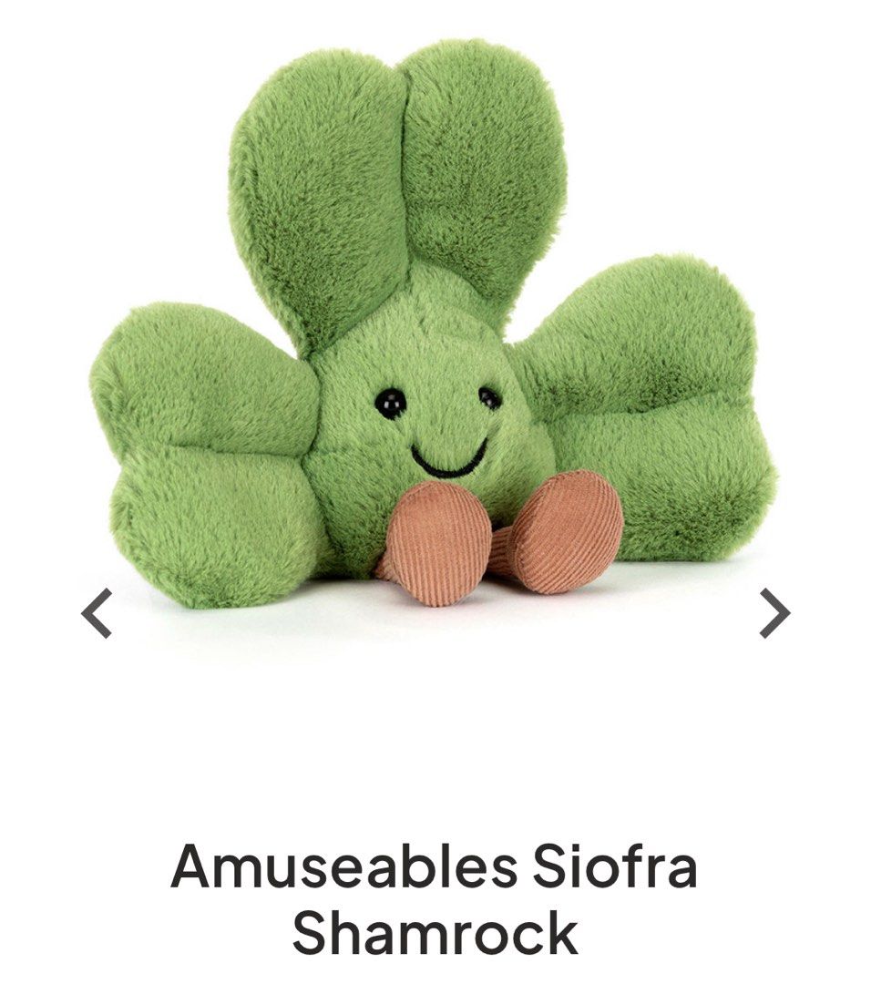 預購Jellycat Siofra Shamrock /Bag Charm, 興趣及遊戲, 玩具& 遊戲類