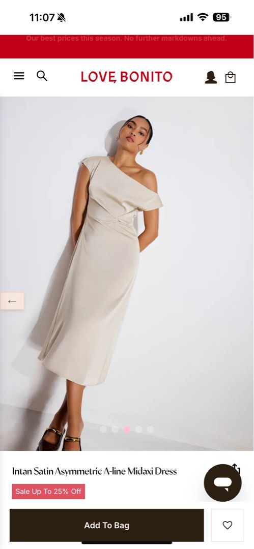 love bonito asymmetrical dress Intan Satin Asymmetric A-line Midaxi Dress