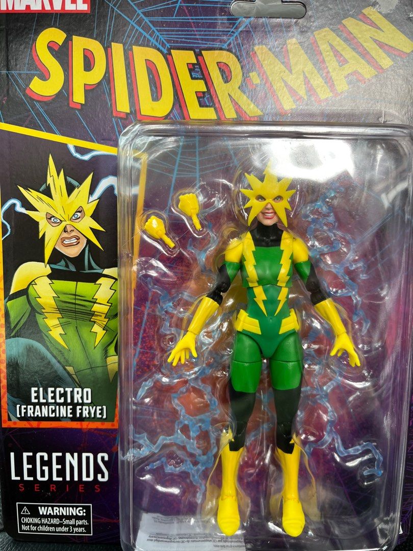 Marvel Legends Spider-Man Electro Francine Frye, Hobbies & Toys, Toys ...