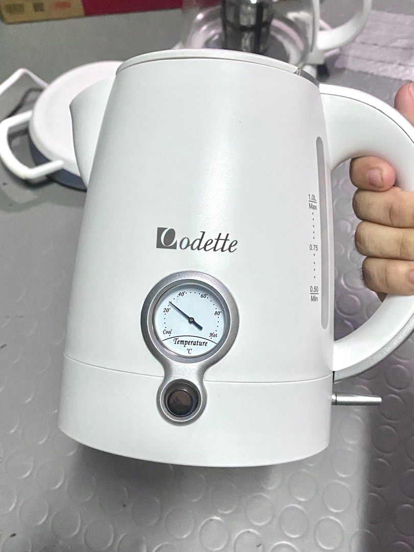 Odette Electric Kettle with Tea Tray 1L (Category: Coffee & Tea Tableware) located in Manila. Submitted by jdlgrnd2022 (Listing ID 1411705766, Image 2). Description: FS: Odette Electric Kettle with Tea Tray Price: ₱3,000 (still negotiable) Original price online is around ₱6,000–₱8,000, so almost half na lang dito. Brand new and never been used. Napanalunan sa Christmas party as one of the major prizes. May box pa. RFS: May kettle na kami at may e