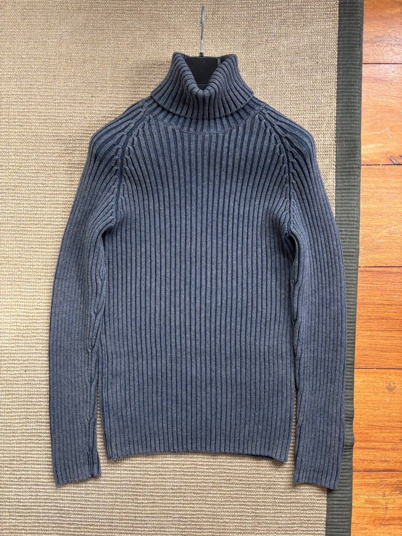 Polo RL Jeans Ribbed Wool Turtleneck Sweater (Category: Coats, Jackets and Outerwear) located in Paranaque City. Submitted by grailonious (Listing ID 1411645578, Image 1). Description: - Polo Jeans Company Ribbed Turtleneck Sweater - Color: Dark Grey - Size: Small - Material: 70% Cotton, 30% Wool - Measurements (approx.): - Chest: 42cm (stretches up to 60cm, ribbed knit) - Shoulder to Hem: 70cm.