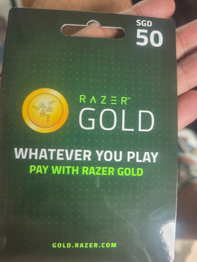 Z Razer Gold Card Razer Gold Gift Card - SGD 50, Video Gaming, Gaming Accessories, Game ...