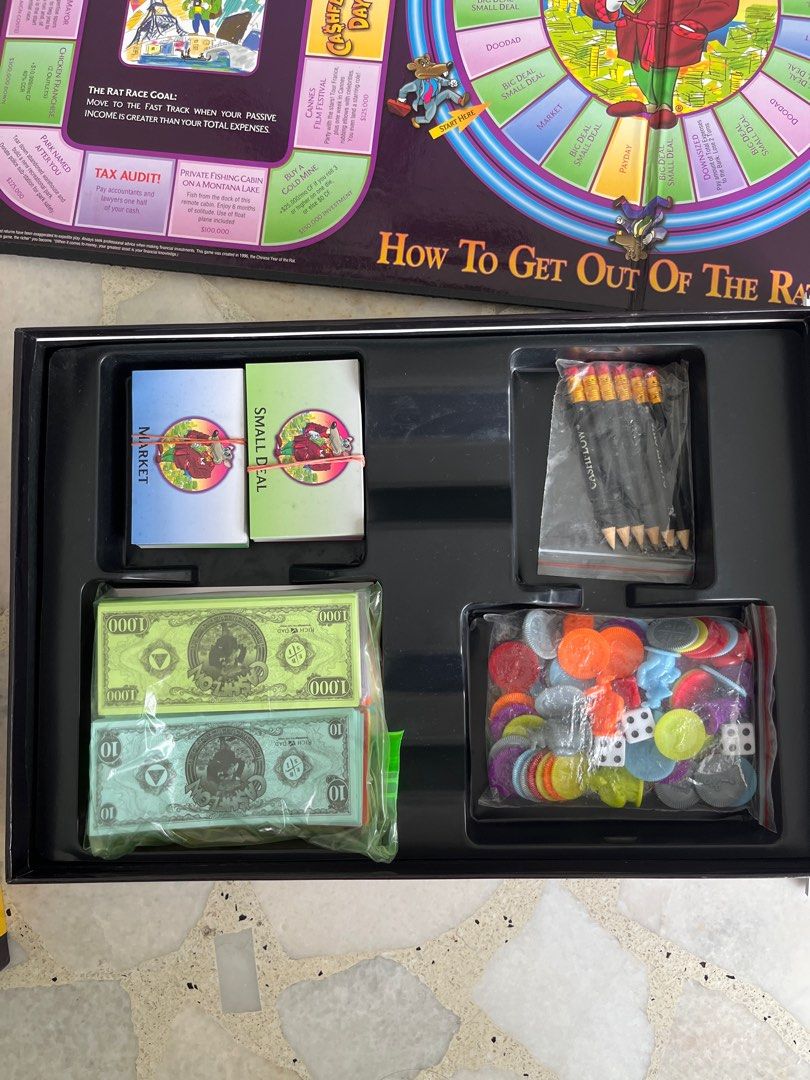 Rich Dad Cashflow Board Game (Category: Board Games & Puzzles) located in Singapore. Submitted by hashb (Listing ID 1411658790, Image 3). Description: - Cashflow board game by Rich Dad - Complete set with all components - Includes game board, cards, play money, and tokens - Great for learning financial literacy and investing.