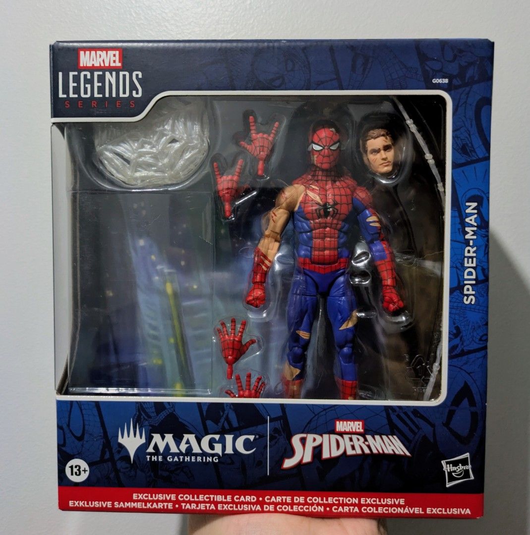 Spider-Man Magic the Gathering (Category: Figurines & Statues) located in Manila. Submitted by shelfinvaders (Listing ID 1411722989, Image 1). Description: Marvel Legends Spider-Man Battle Damaged - just removed the card - figure is in mint condition MOP: BDO, BPI, GCash Loc: Cubao.