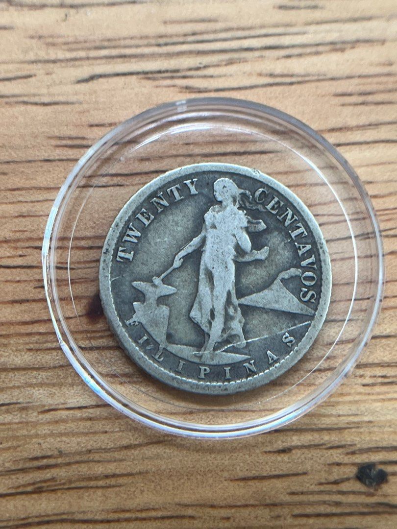 1919 - S Philippine 20 Centavos (Category: Currency) located in Taguig. Submitted by kghobbies (Listing ID 1411843368, Image 1). Description: .
