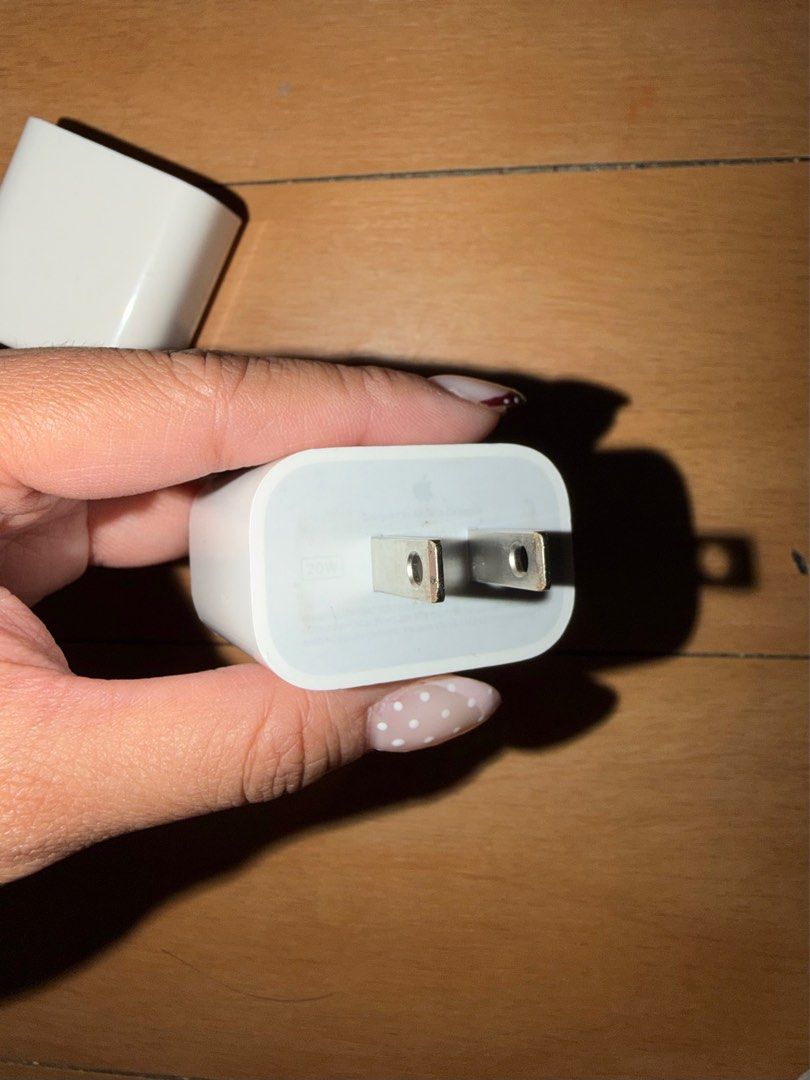Apple 20W USB-C Power Adapters (Category: Chargers & Cables) located in Manila. Submitted by portraitsoftracy (Listing ID 1411948936, Image 3). Description: - original apple adapters (20W, USB-C) - 1,800 for both - 1,000 for one - both working, no issues - rfs: extras! - tags: Original Apple Adapter, 20W USB-C Adapter, iPhone Adapter .