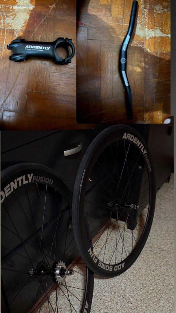 Ardently fixie parts (wheelset, riser bar and stem), Sports Equipment ...