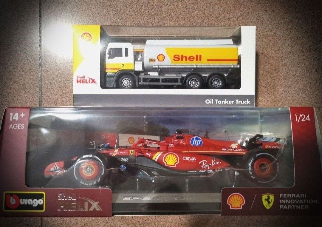 Bburago Shell Ferrari F1 Car & Oil Tanker Truck, Hobbies & Toys, Toys ...