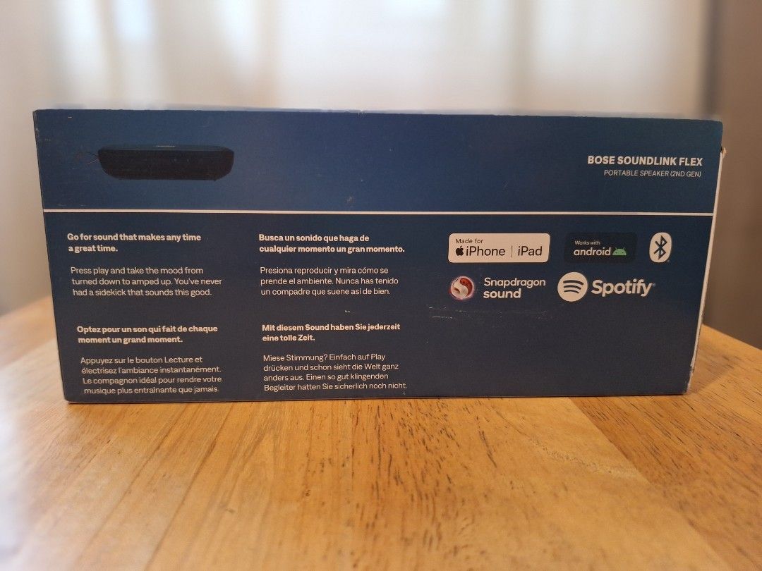 Bose SoundLink Flex 2nd Gen Portable Speaker (Category: Soundbars, Speakers & Amplifiers) located in Makati City. Submitted by celybee (Listing ID 1411851660, Image 2). Description: Bose SoundLink Flex 2nd Gen Portable Speaker Brand New - Sealed/Unopened RFS: Raffle Prize Location - Makati Description and Specs in the photos.