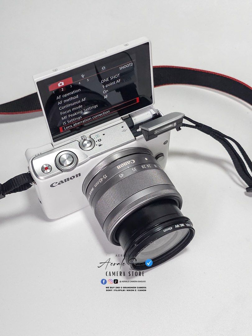 Canon M10 + 15-45mm (Category: Cameras) located in Baguio. Submitted by aeralecamerastore (Listing ID 1411886058, Image 2). Description: CANON M10+ 15-45mm P 20,500 No issues Cosmetics : 9.5/10 Condition: 10/10 Actual Photos Posted 📸 📍 Open For Cash on delivery anywhere in the Philippines 🇵🇭 Inclusions : 📦 What’s Included? Canon M10 + 15-45mm Charger Strap Battery Camera bag We are accepting Cash on Delivery Nationwide 🚚 Accepting Cash on P
