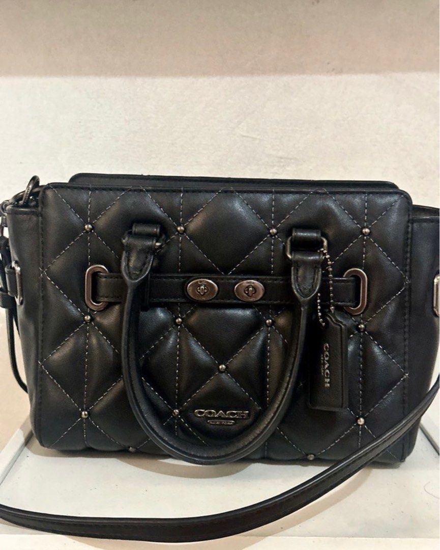 Coach Mini Blake Black Quilted Satchel Handbag (Category: Luxury Bags & Wallets) located in Caloocan City. Submitted by curatedbyjohna (Listing ID 1411863590, Image 3). Description: No issue. Just minimal signs of usage Very good used condition .