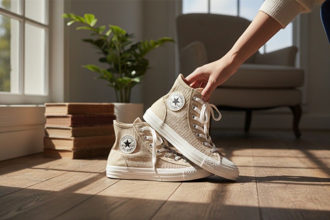 Converse Chuck out Mesh (Category: Sneakers) located in Iloilo. Submitted by haevyn (Listing ID 1411941961, Image 2). Description: rubber and soft mesh nude/beige color high cut.