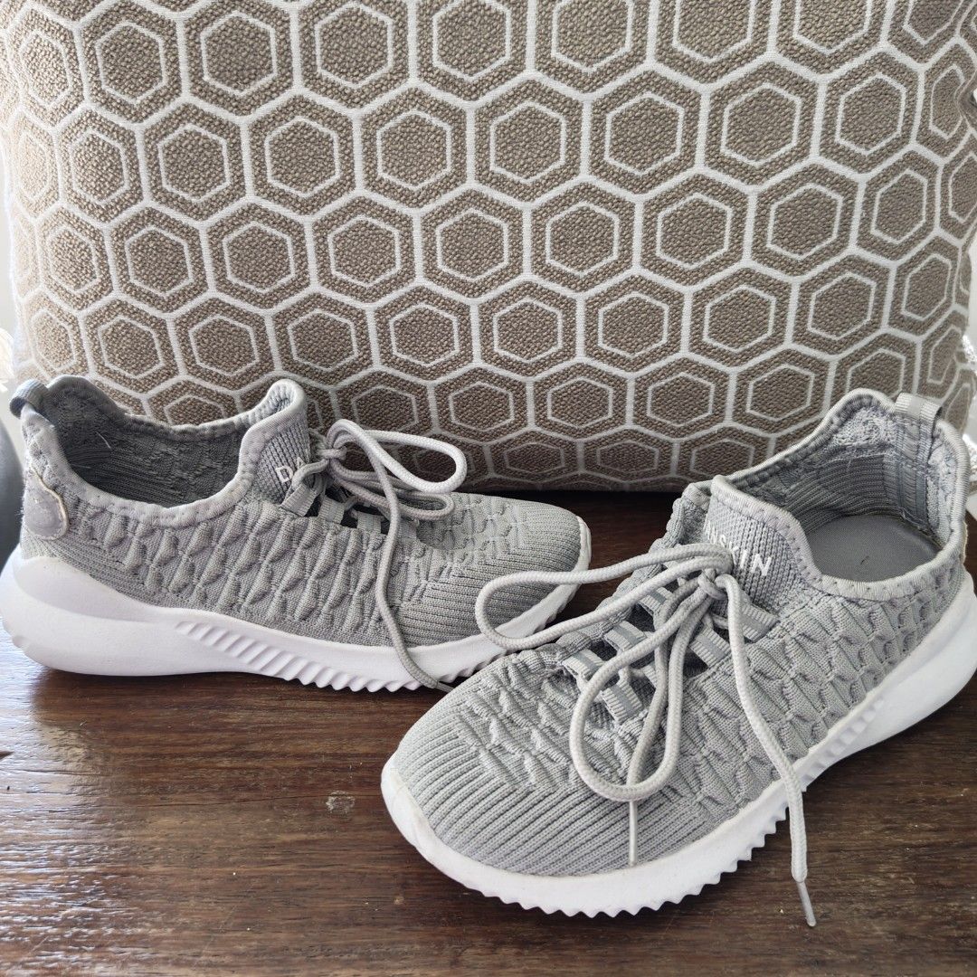 Danskin Stunt Gray Sneakers (Category: Sneakers) located in Imus. Submitted by decluttering_millennial (Listing ID 1411876313, Image 2). Description: - Danskin Stunt sneakers / women's shoes - Color: Gray - Size: US 6.5, UK 4, EUR 37, JPN 23.5 - Knitted upper, lightweight simes - Minor wear on heel area due to storage (see last photo), but otherwise, almost still good as new - Great for indoor fitness activities (dance shoes, pilates, etc.) RFS: 