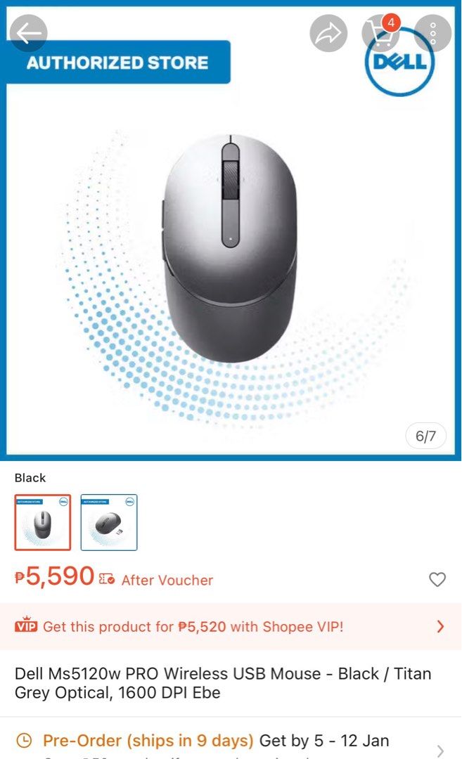 Dell MS5120W PRO Wireless (USB) Mouse - Black (Optical, 1600 DPI) (Category: Mouse & Mousepads) located in Lucban. Submitted by jrj00 (Listing ID 1411856280, Image 3). Description: ONHAND - BRAND NEW!!! 5,500 SRP but selling it lower price. RFS - madami na po akong mouse hehe 🙂.