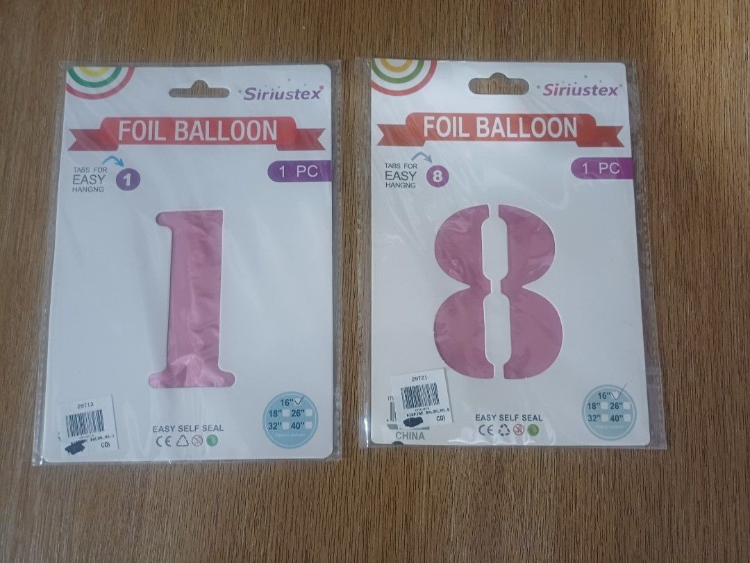 Foil Balloon Number 1 and 8 (Category: Occasions & Party Supplies) located in Davao. Submitted by appleswagon (Listing ID 1411886456, Image 1). Description: foil balliin numbers 1 and 8 brand new.