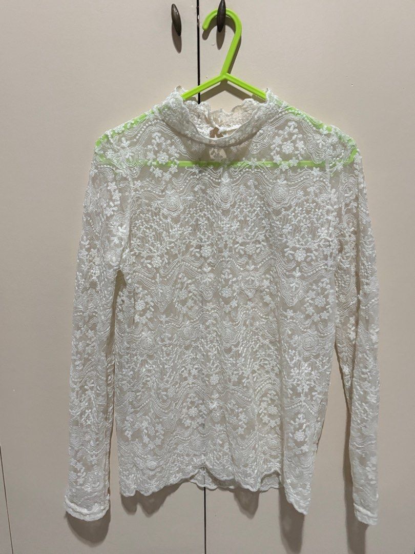(freesize up to semi L) see through lace top (Category: Undergarments & Loungewear) located in Paranaque City. Submitted by prelovedtinez (Listing ID 1411911731, Image 1). Description: • can be worn over or under another top • not the stretchy kind of lace • bought it from an ig ukay shop.