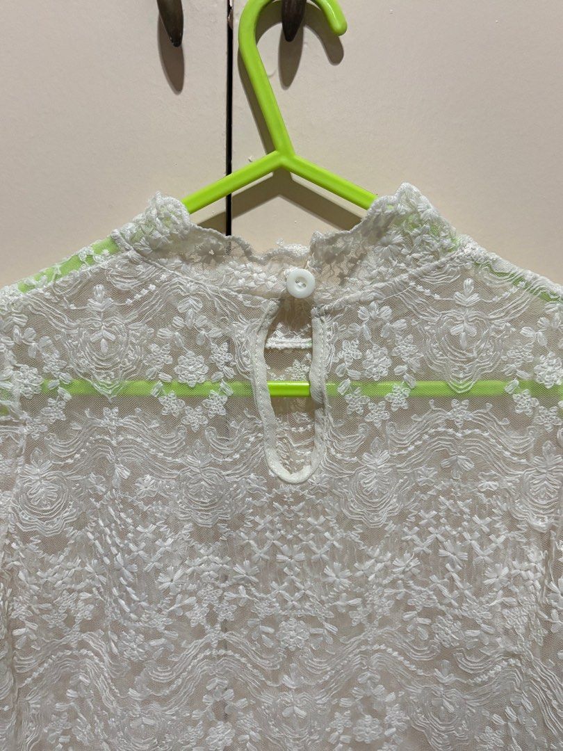 (freesize up to semi L) see through lace top (Category: Undergarments & Loungewear) located in Paranaque City. Submitted by prelovedtinez (Listing ID 1411911731, Image 2). Description: • can be worn over or under another top • not the stretchy kind of lace • bought it from an ig ukay shop.