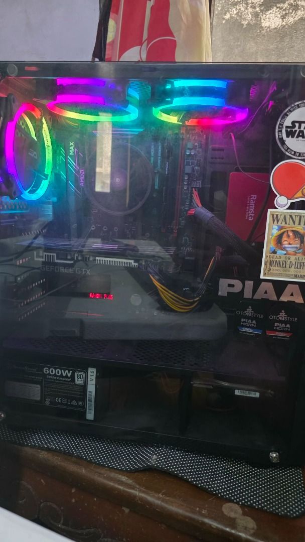 Gaming PC (Category: Desktops) located in Pasig City. Submitted by kennethlegaspi014.1 (Listing ID 1411913492, Image 2). Description: Selling Gaming PC Specs: Msi B450 gaming plus Samsung 8gb ram 2400mhz Galax gtx 1660ti 6gb Ryzen 5 3600 w/ fan Silverstone 600w 80plus sst st60f es230 200gb ramsta ssd 1tb hdd 3 RGB dark flash fan Inclusion 24inch Monitor 100hz Wired keyboard and mouse.