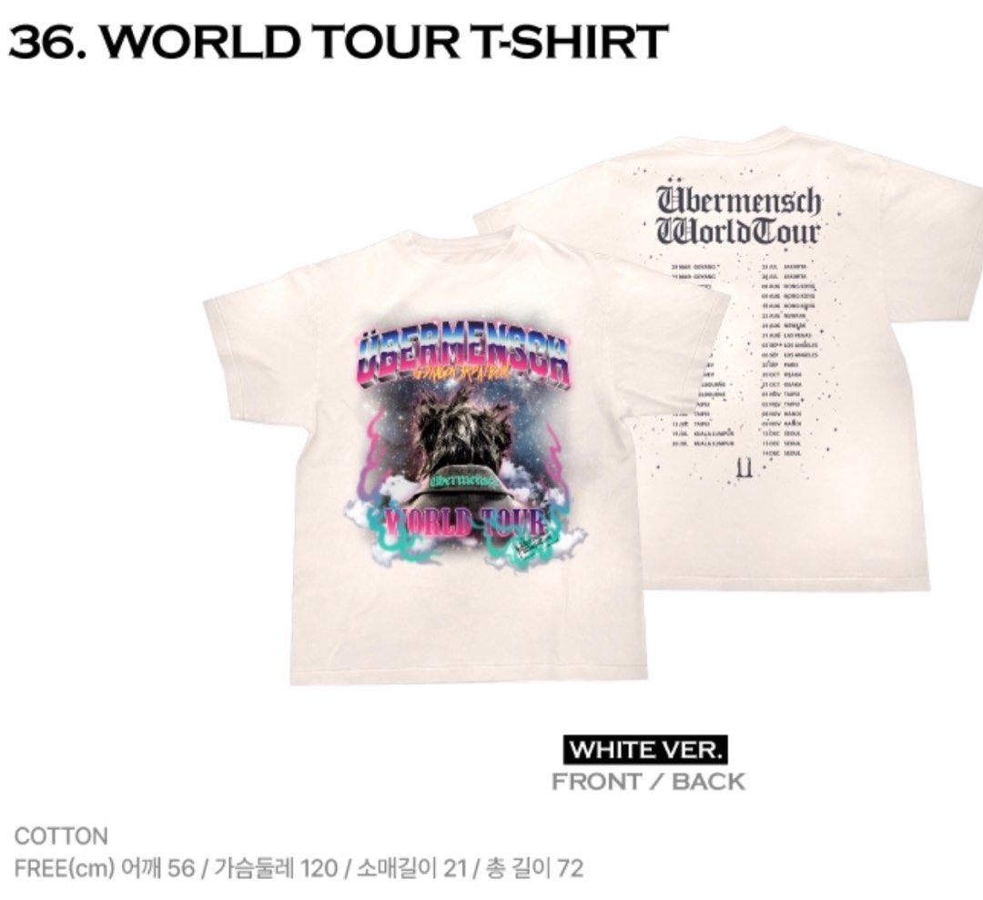G-Dragon 2025 Übermensch WORLD TOUR T-SHIRT SEOUL ENCORE 首爾演唱