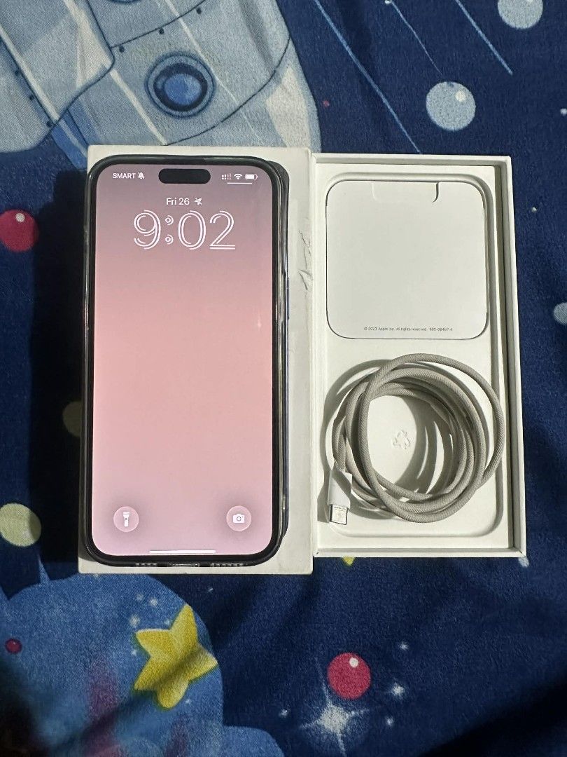 Iphone 15 Pro Max (256gb)(ESIM ONLY) (Category: iPhone 15 Series) located in Manila. Submitted by rjmerchandise_2022 (Listing ID 1411910285, Image 1). Description: Iphone 15 pro max 100BH 36cc Brand new condition Esim only No Sim Restrictions.