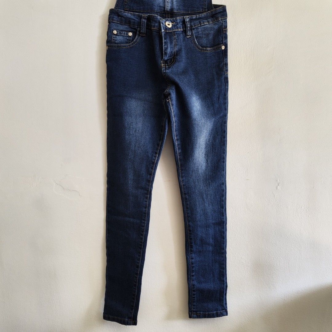 Jayson Jeans Denim Overalls / Jumper (Category: Jumpsuits) located in Imus. Submitted by decluttering_millennial (Listing ID 1411874416, Image 3). Description: - Dark wash denim overalls / maong jumpee - Adjustable straps - Front bib pocket - Classic five-pocket styling - Button closure - Slim fit - Medium weight denim - Versatile for various outfits.
