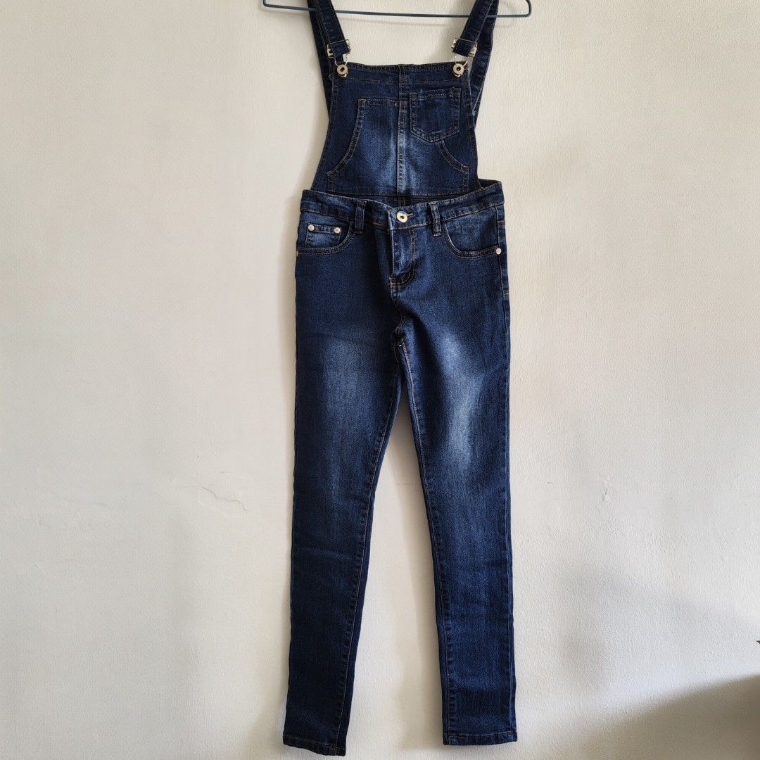 Jayson Jeans Denim Overalls / Jumper (Category: Jumpsuits) located in Imus. Submitted by decluttering_millennial (Listing ID 1411874416, Image 2). Description: - Dark wash denim overalls / maong jumpee - Adjustable straps - Front bib pocket - Classic five-pocket styling - Button closure - Slim fit - Medium weight denim - Versatile for various outfits.