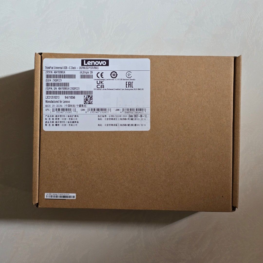 Lenovo ThinkPad Universal USB-C Dock Docking Station 40AY0090UK