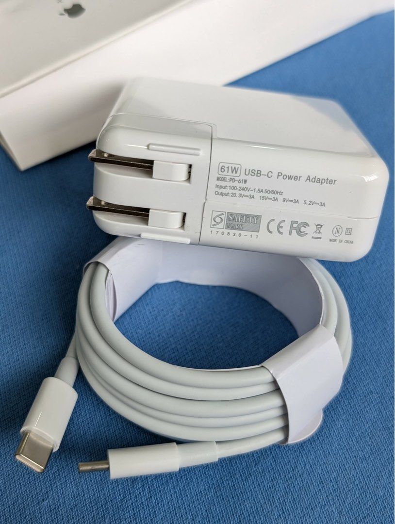 MacBook Type C 61W Charger (Category: Chargers & Cables) located in San Juan City. Submitted by ph_gadgets_hub (Listing ID 1411900956, Image 3). Description: 💯% MacBook 61W Type C Charger😍 💯% Data sync supported 💯% MFI Certified 💯% Brand new WE ARE STILL ON SALE ❗️ SALE❗️SET ₱1,500 61W Power MacBook Adapter with USB-C to C Cable (2m) Brand New ₱1,300 61W Power Adapter only ₱700 USB-C To C 2m Cable only Inclusions: 61W USB-C Power MacBook Ada